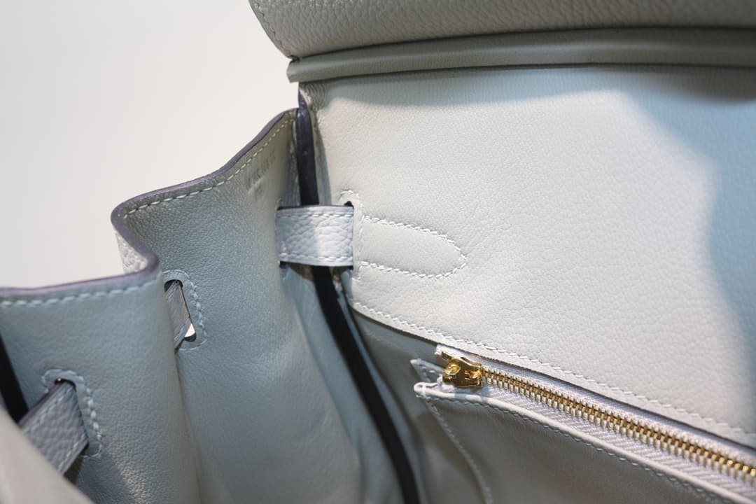 Hermes Birkin 25/30/35cm Bag Togo Leather In Pearl Gray WAX High