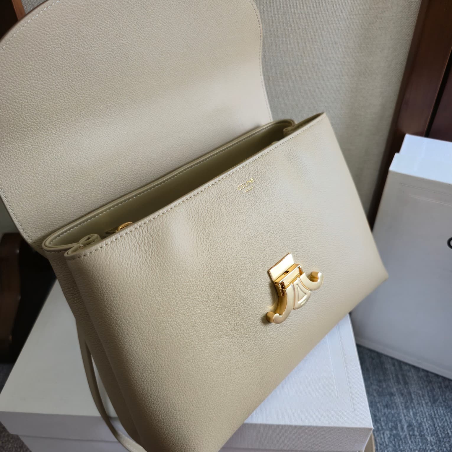 Celine Small Nino bag in Beige Supple Calfskin High