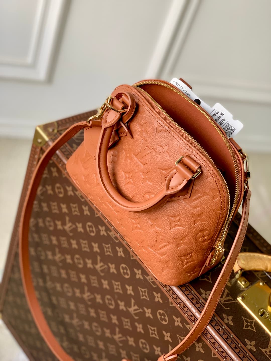 Louis Vuitton Alma BB handbag in Monogram Empreinte leather M26409 high