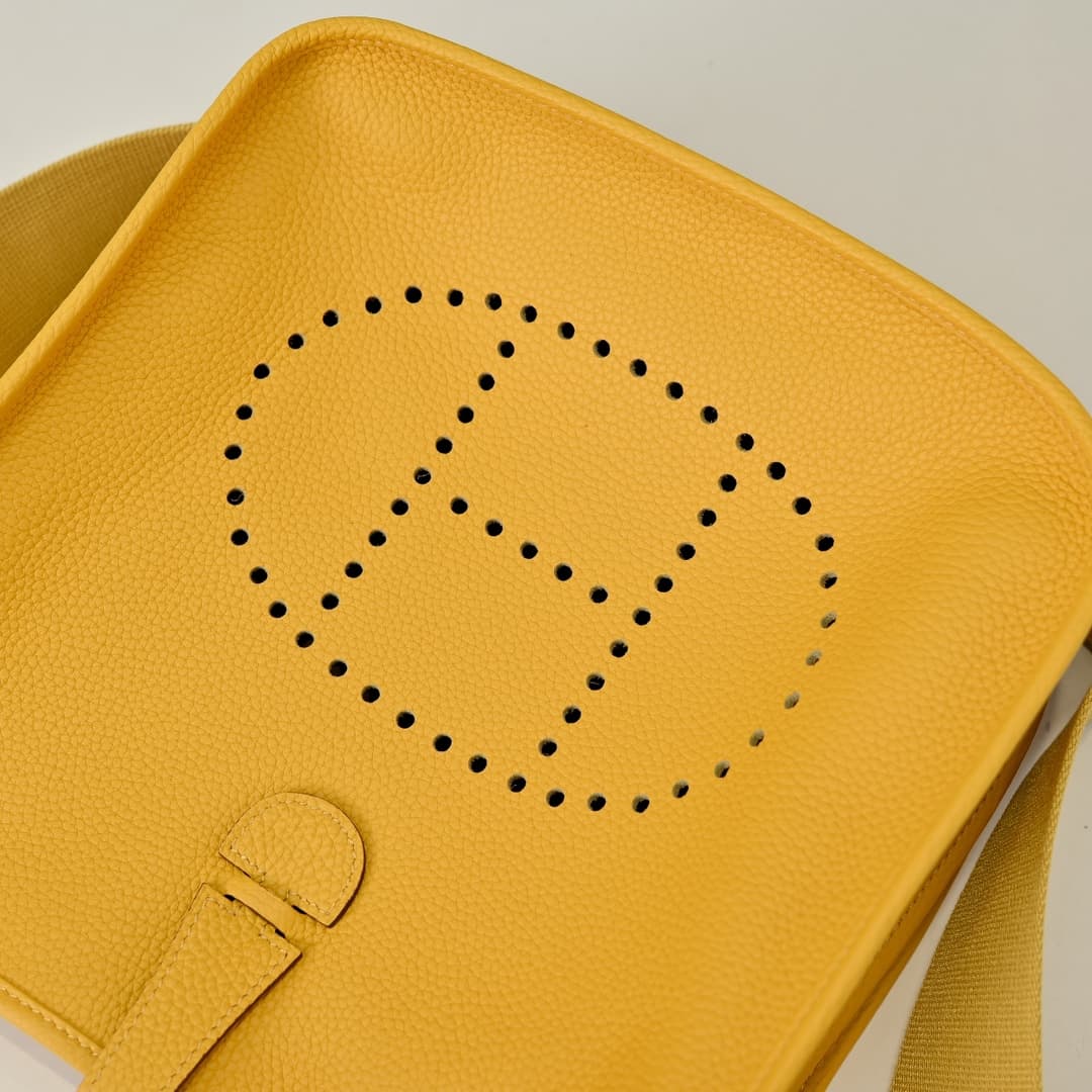 Hermes Evelyne III PM Bag Clemence Leather In Yellow High