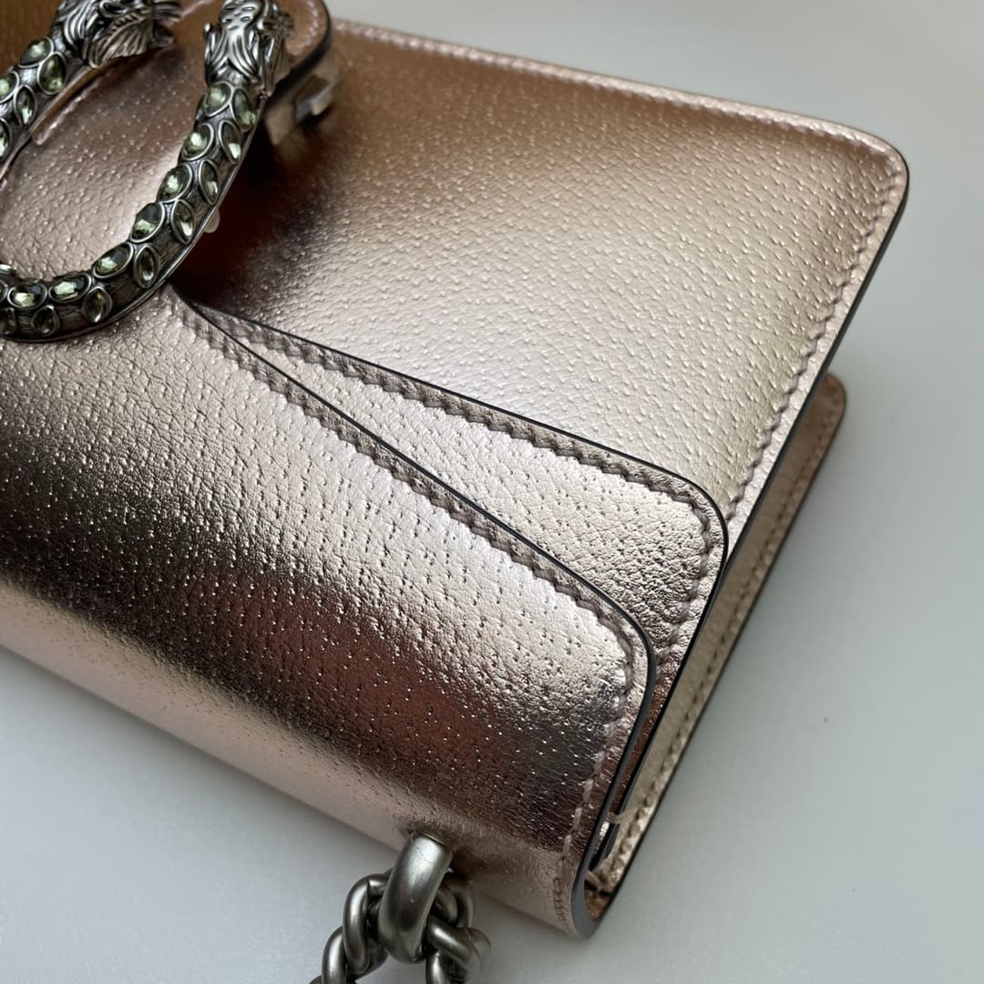 Dionysus small shoulder bag 731782 Leather rose gold high