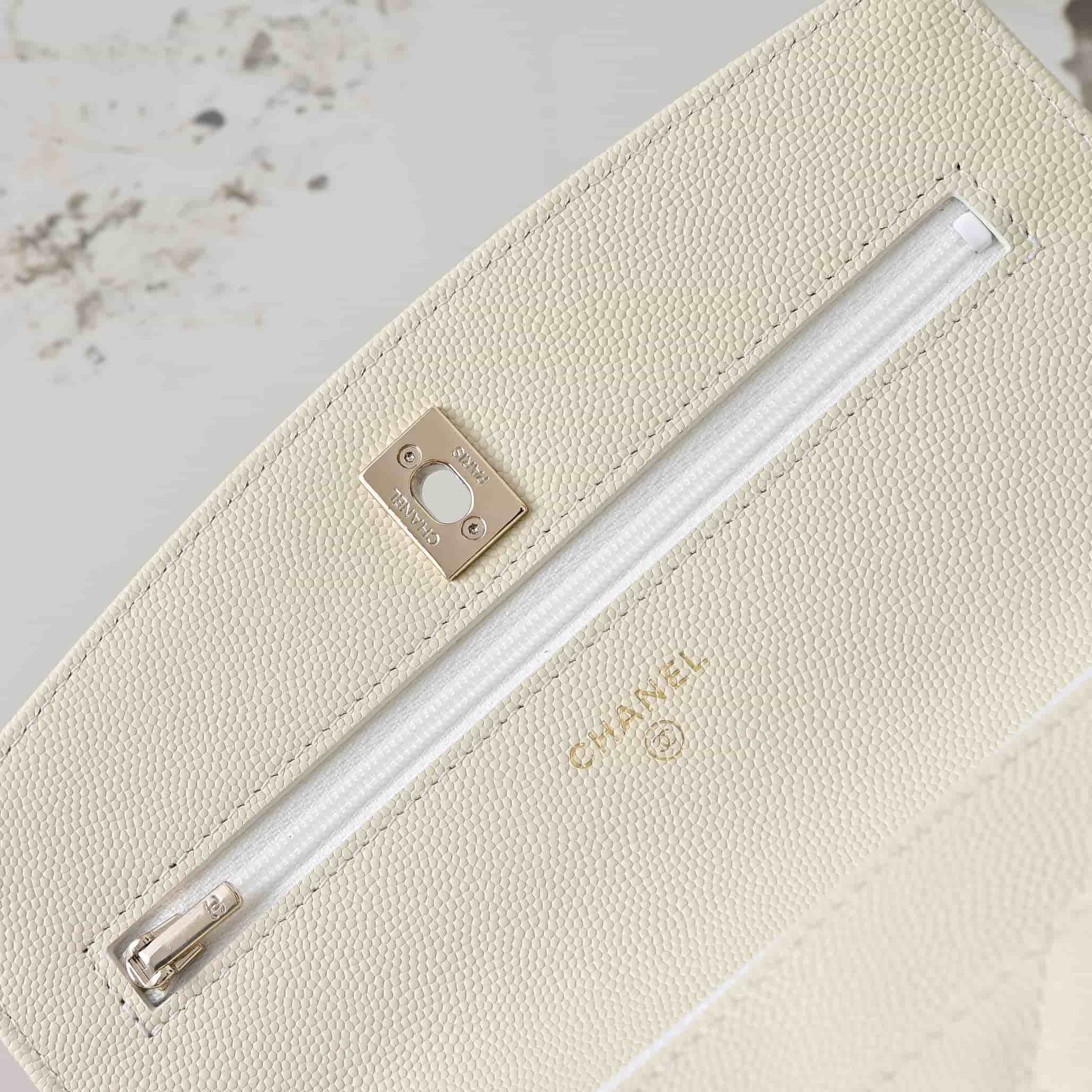 Chanel Wallet on Chain Grained Calfskin & Gold-Tone Metal Cream AP4401 A