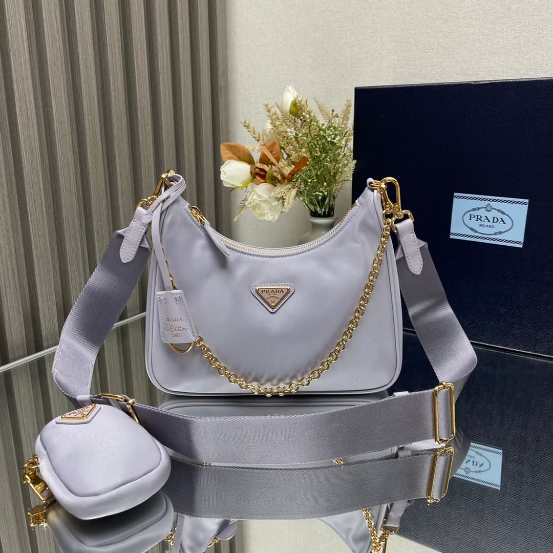Prada Re-Edition 2005 Nylon bag 1BH204 Purple High