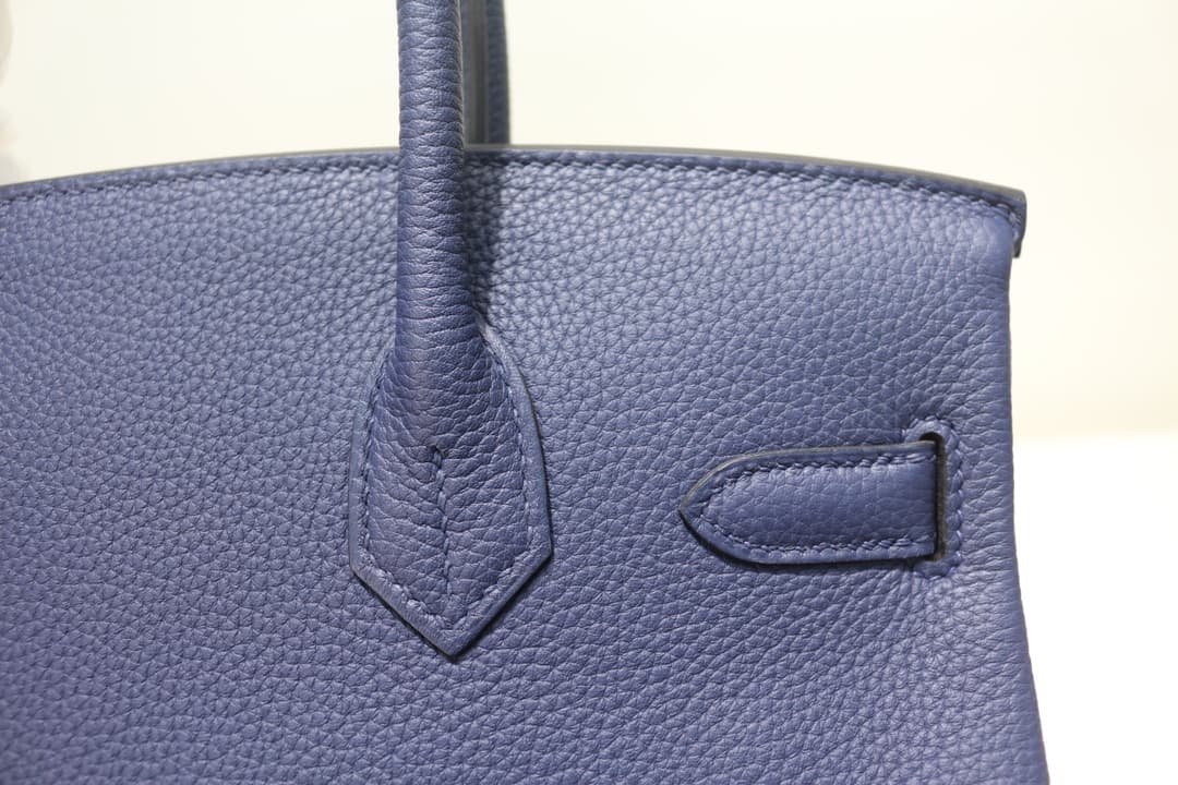 Hermes Birkin 25/30/35cm Bag Togo Leather In Blue Saphir WAX High