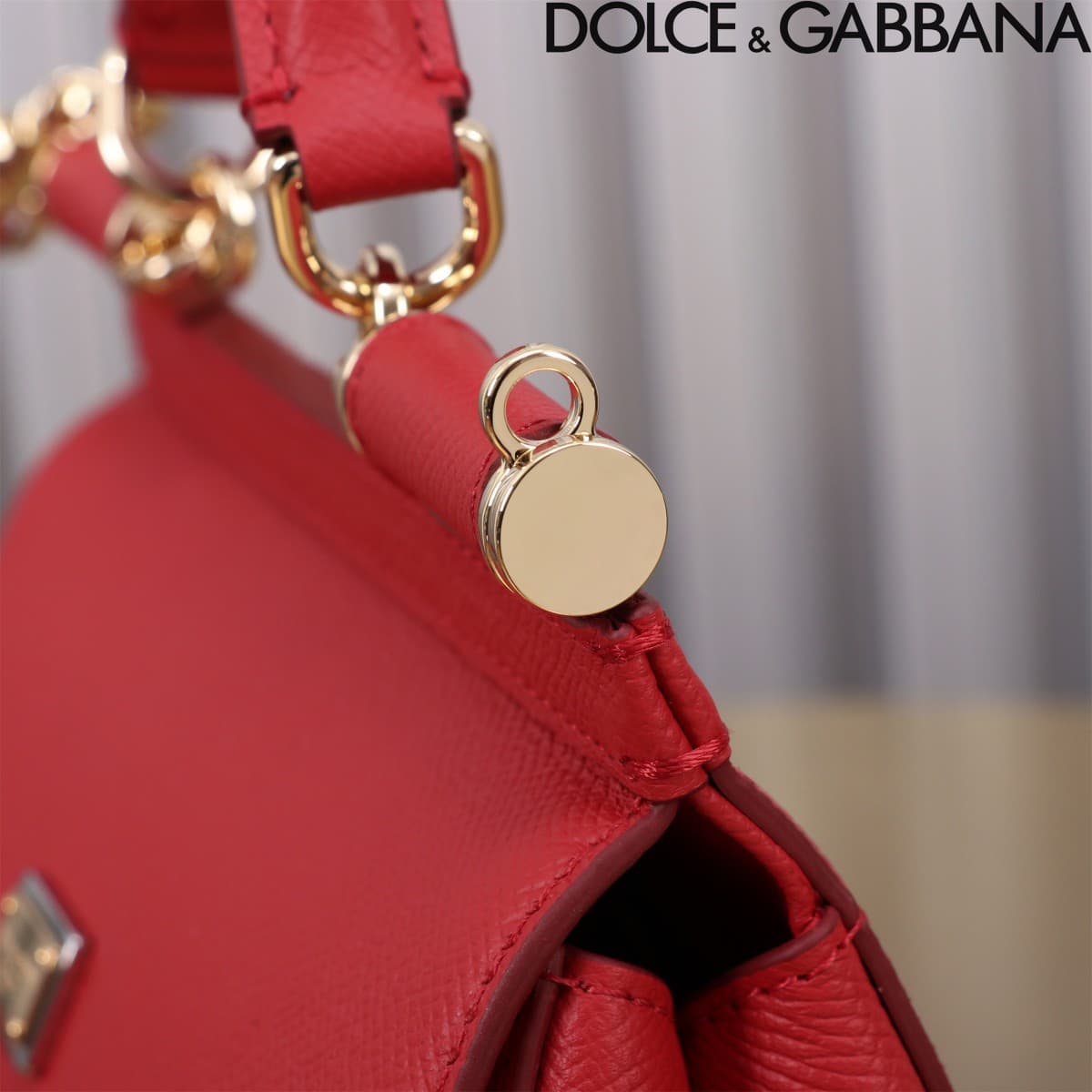 Dolce & Gabbana Miss Sicily top handle bag calfskin leather Red High