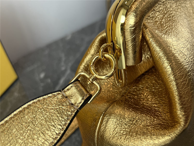 Fendi First Medium Leather Bag Camel wrinkle High