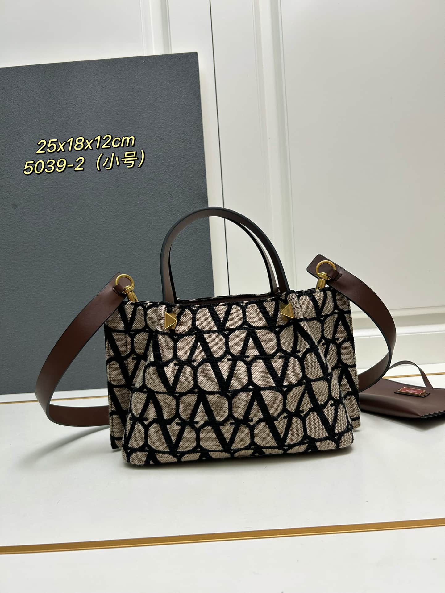Valentino Garavani VLogo Signature Toile Iconographe Tote Bag Black Mid
