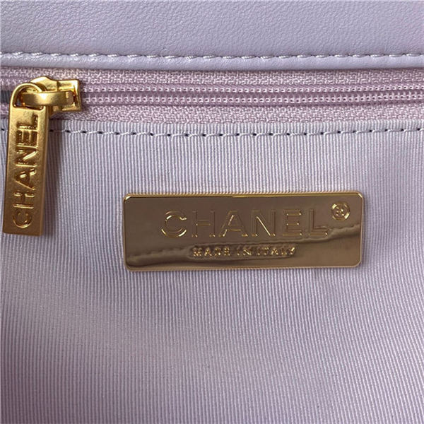 Large Chanel 19 Flap Bag Lambskin Lilac High
