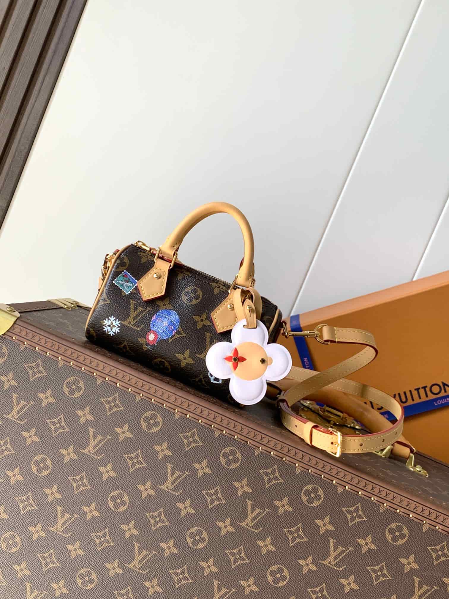 Louis Vuitton Nano Speedy Monogram Snowy Pearl Coated canvas M15330 High