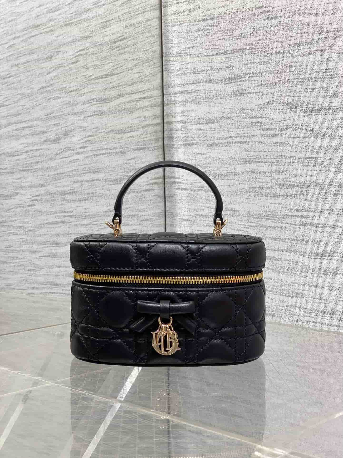 Dior Mini Vanity Black Cannage Lambskin S2603 High