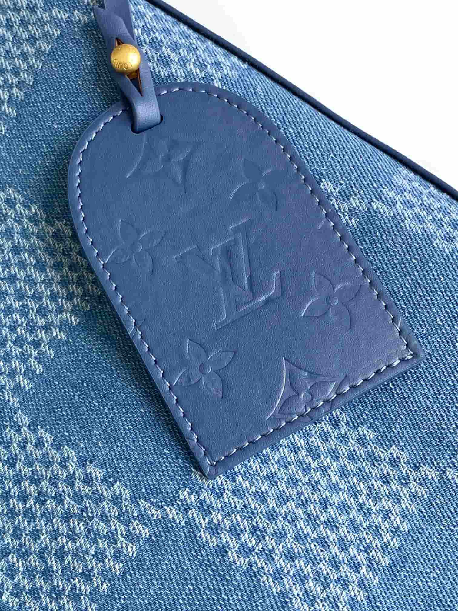 Louis Vuitton Vagabond Hobo Denim Blue Damier Denim 3D cotton canvas N00202 High