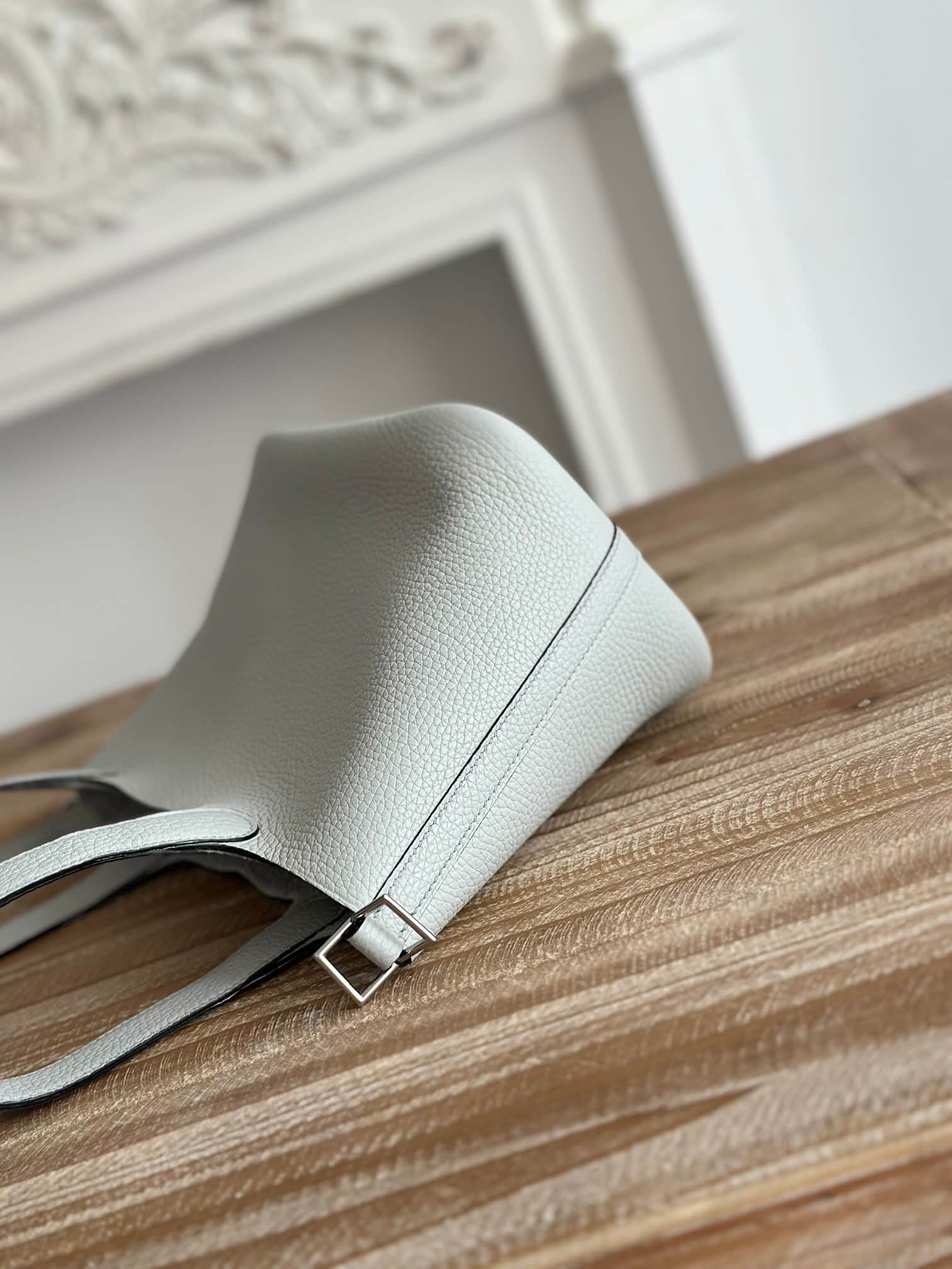 Hermès Picotin Lock 18 Bucket Bag TC Leather Silver Metal Blue Pale Wax High