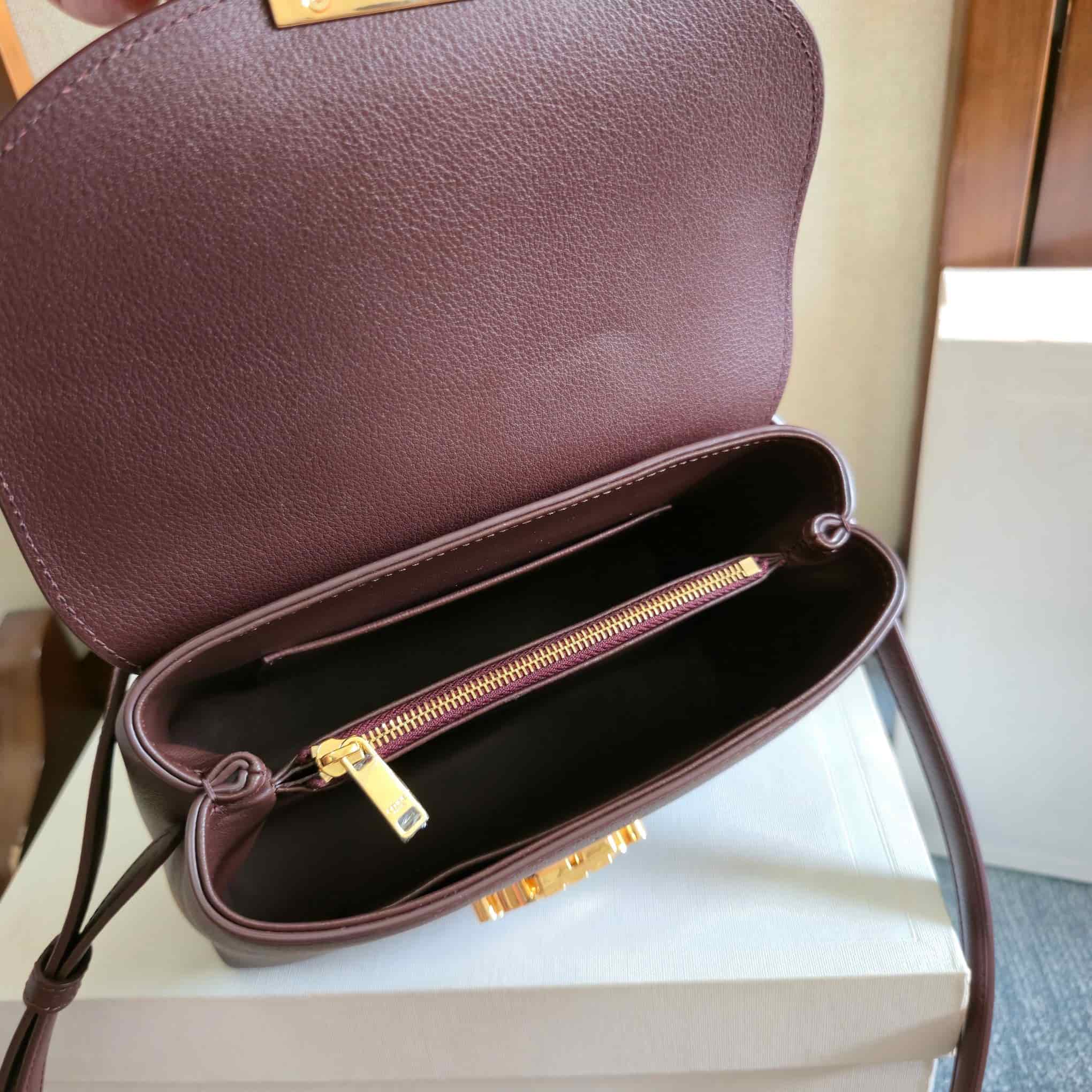 Celine Mini Nino bag in Dark Brown Supple Calfskin High