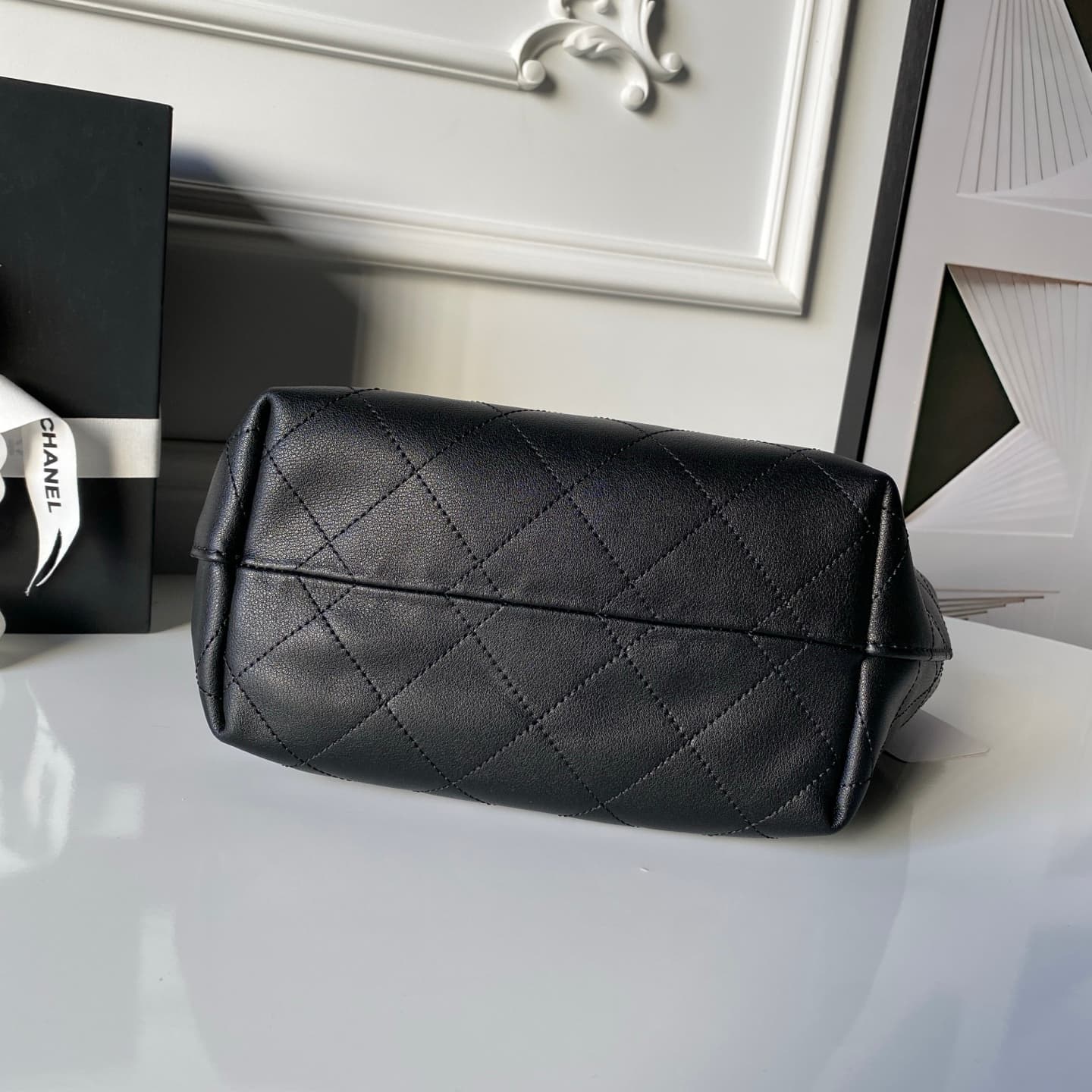 Chanel Hobo Handbag Calfskin & Gold-Tone Metal AS5976 Black A