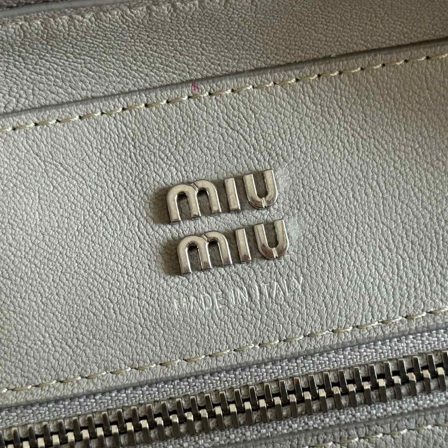 Miu Miu Vivant nappa leather bag Grey 5BB200 TOP