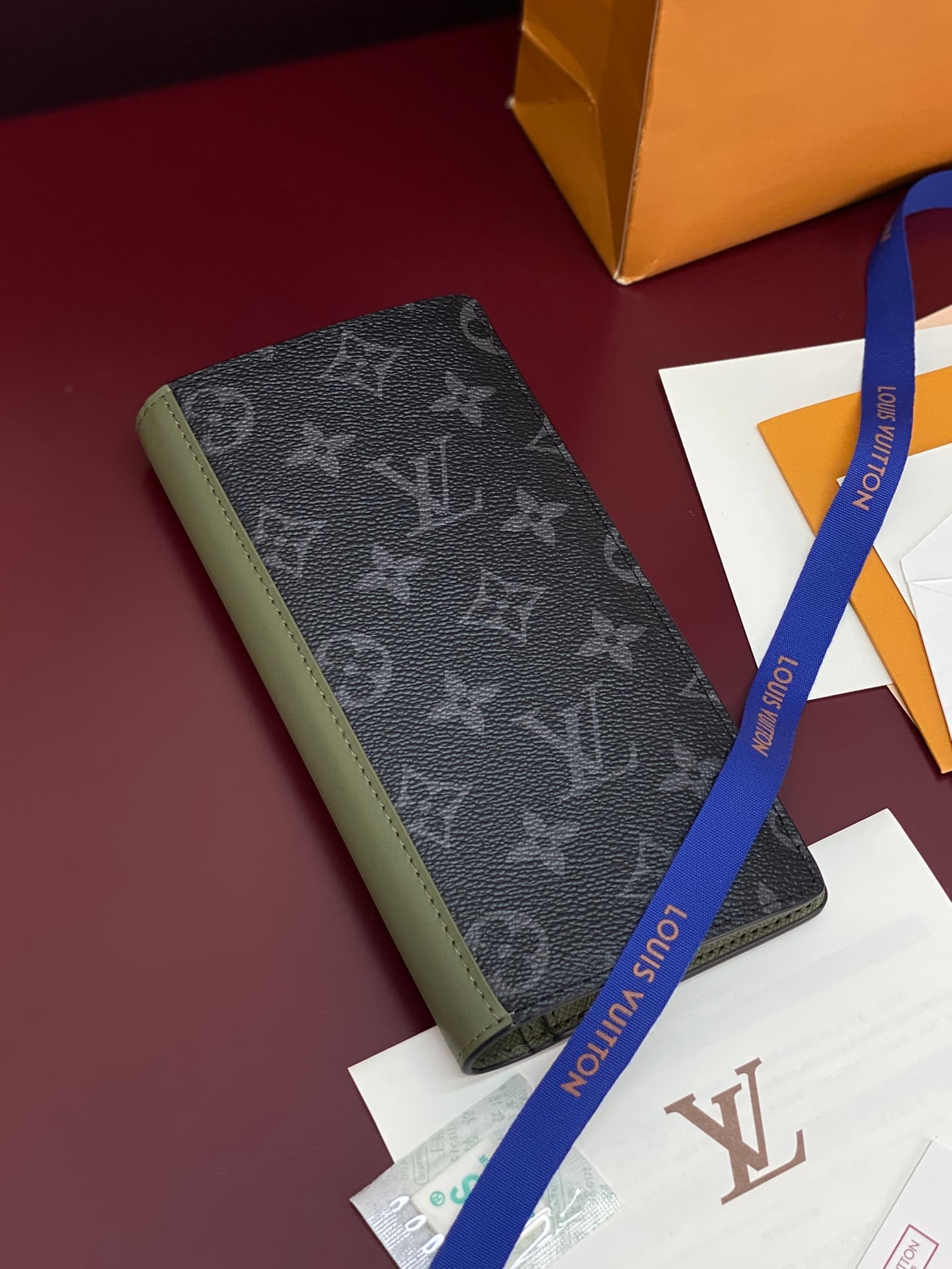 Louis Vuitton Brazza Wallet Khaki Green Monogram Eclipse coated canvas M28815 High