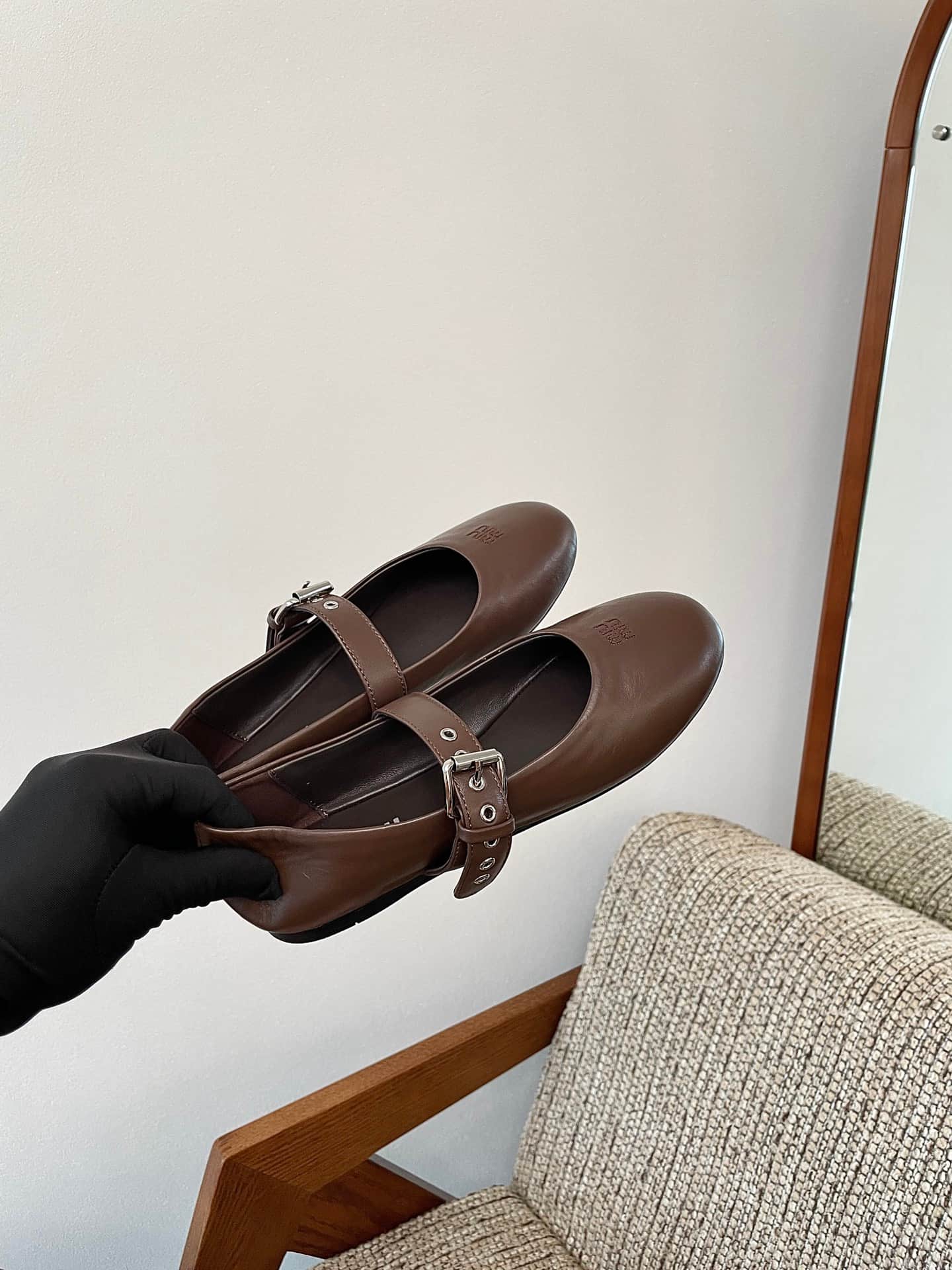 Miu Miu Nappa Leather Ballet Flats Women