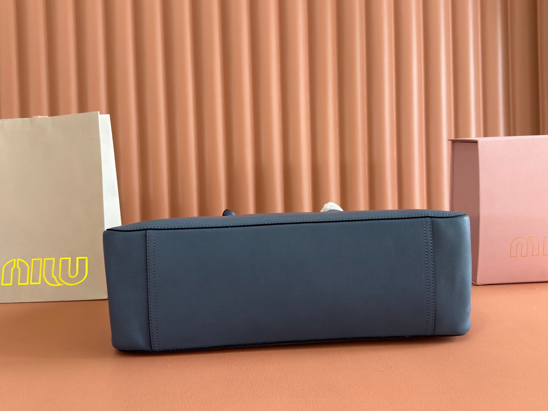 Miu Miu Vivant nappa leather bag Dark Blue 5BB196 TOP
