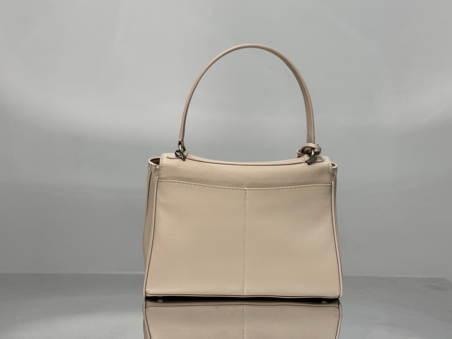 Balenciaga Rodeo Small Bag in Beige Leather With Silver-Tone Metal TOP