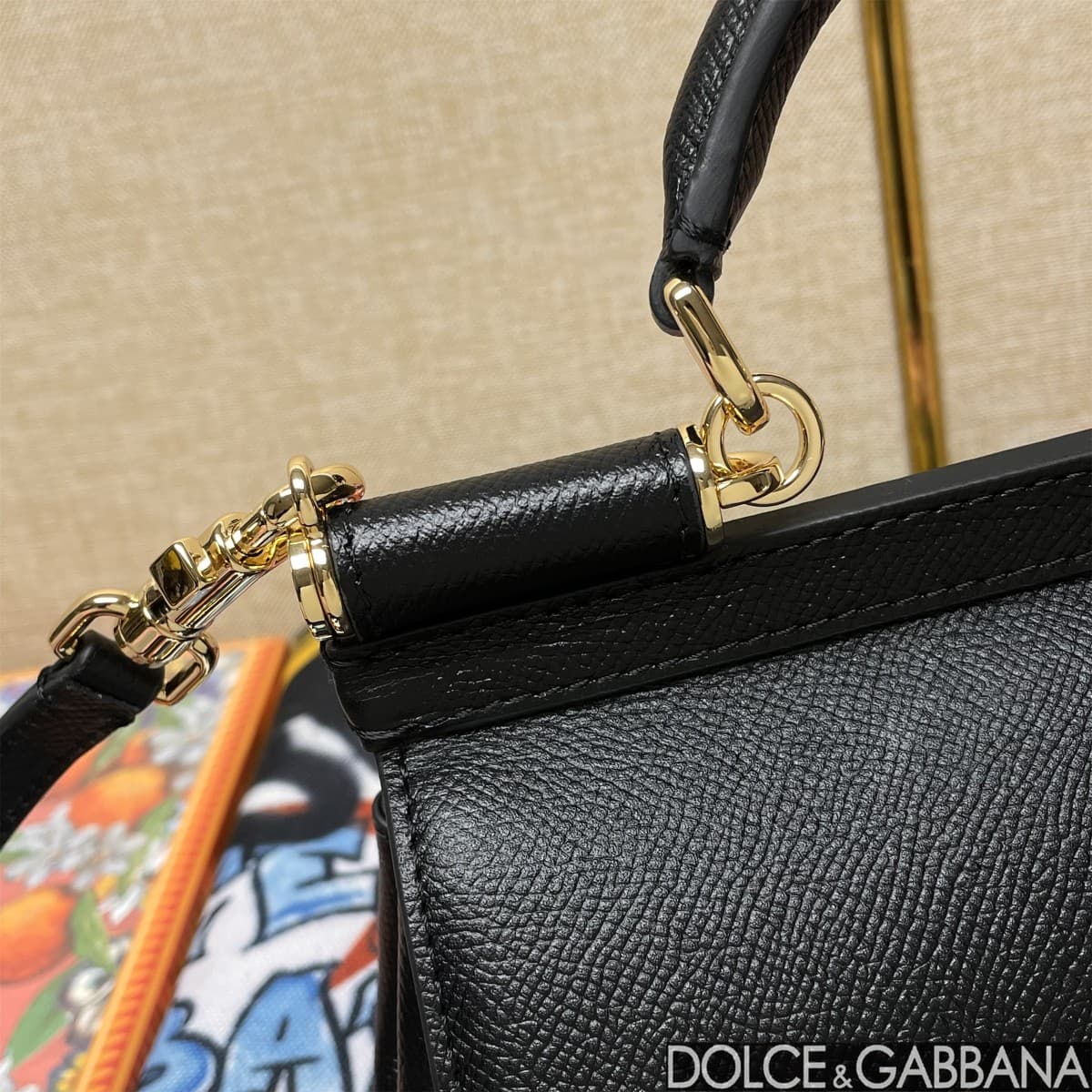 Dolce & Gabbana Miss Sicily top handle bag calfskin leather Black high