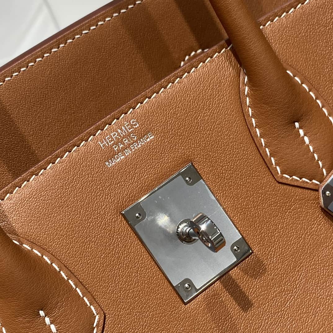 Hermes Shoulder Birkin 29 Swift leather Gold & Silver Metal WAX High