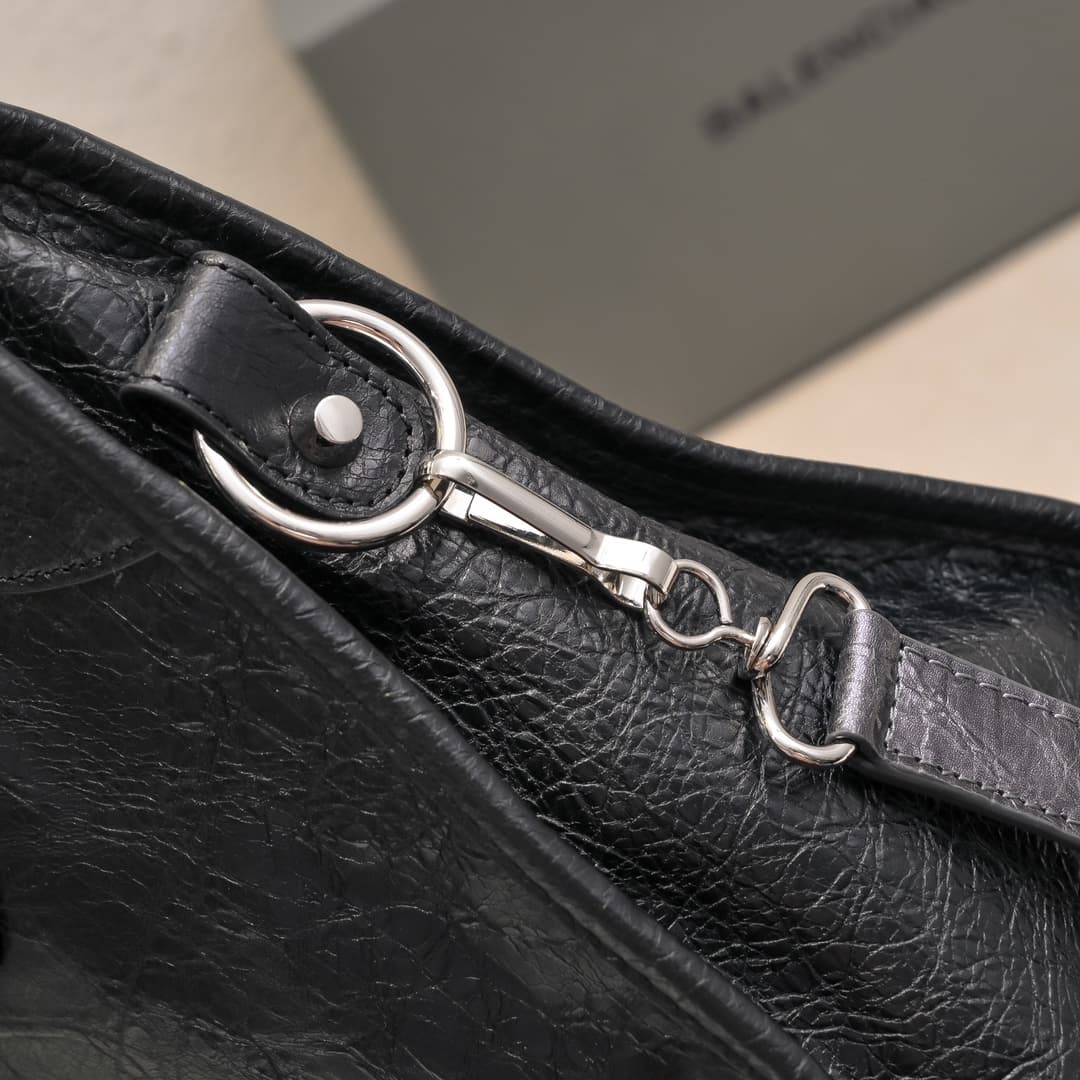 WOMEN'S LE CITY Medium Bag Silver Metal Black High