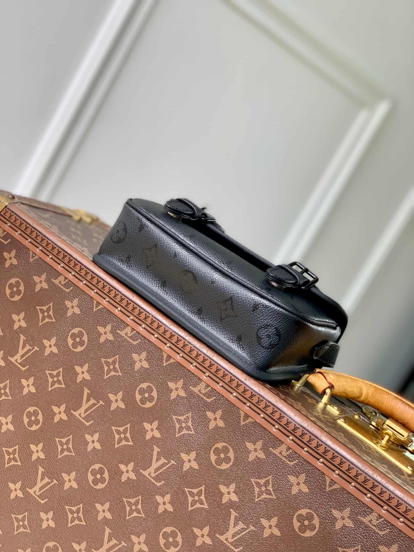 Louis Vuitton Satchel Wearable Wallet Black Monogram Midnight coated canvas M2A259 High