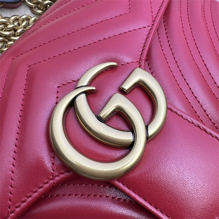 GG Marmont small matelassé shoulder bag 443497 red High