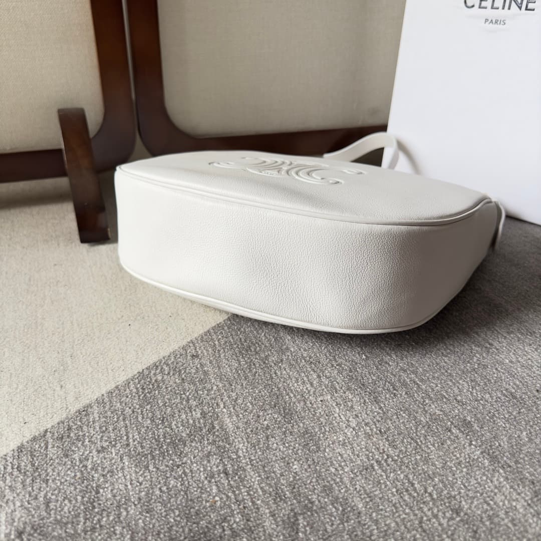 Celine Heloise Bag in White Supple Grained Calfskin High