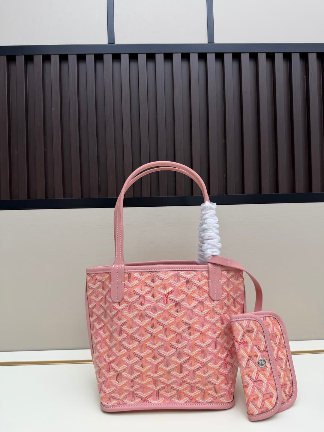 Goyard Anjou Mini Bag in pink Goyardine canvas Mid