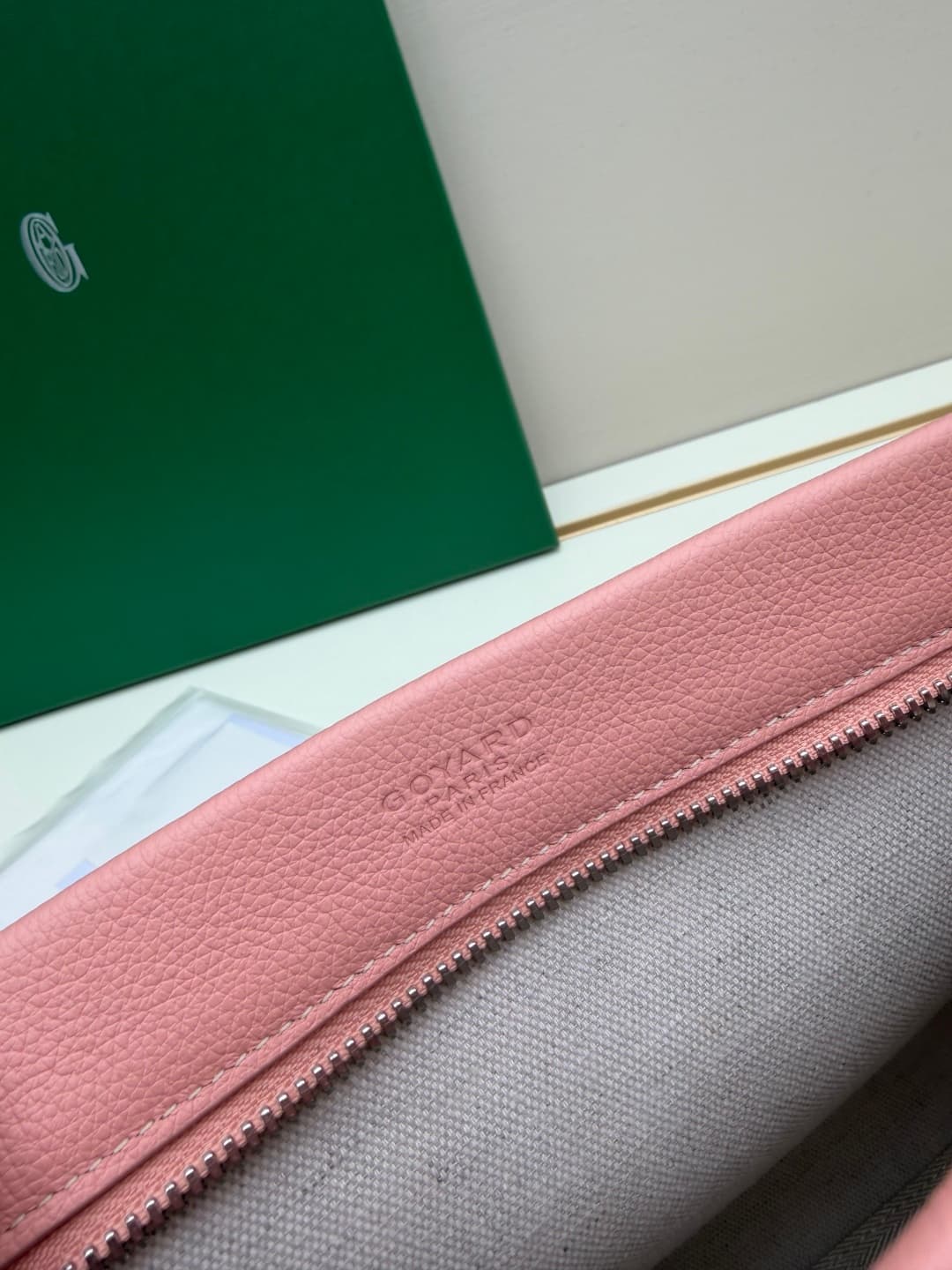 Goyard Conti pouch Goyardine canvas and Chevroches Calfskin Pink High