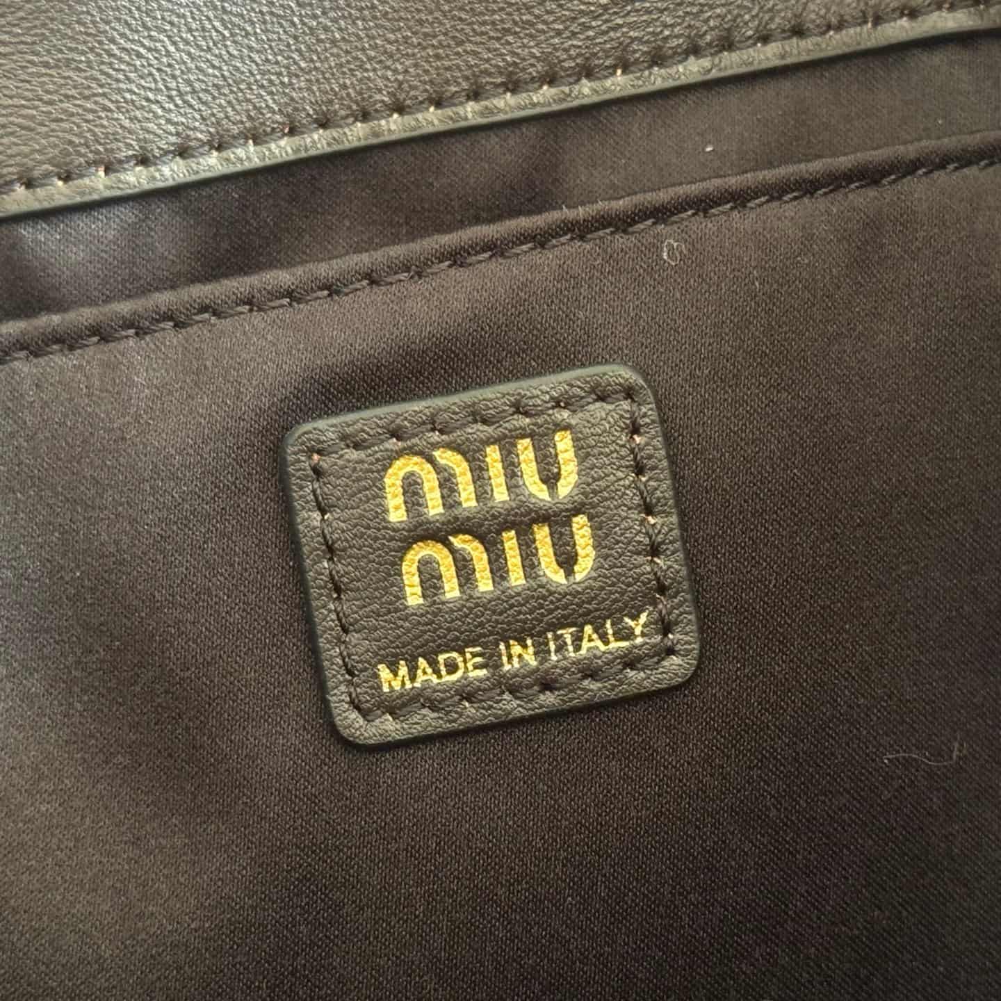 Miu Miu Leather backpack Coffee Calfskin 5BZ043  TOP
