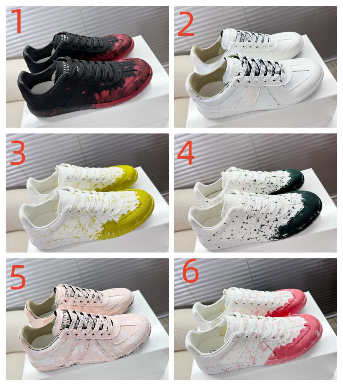 Maison Margiela Patent Leather Printed Sneaker shoes Men Women