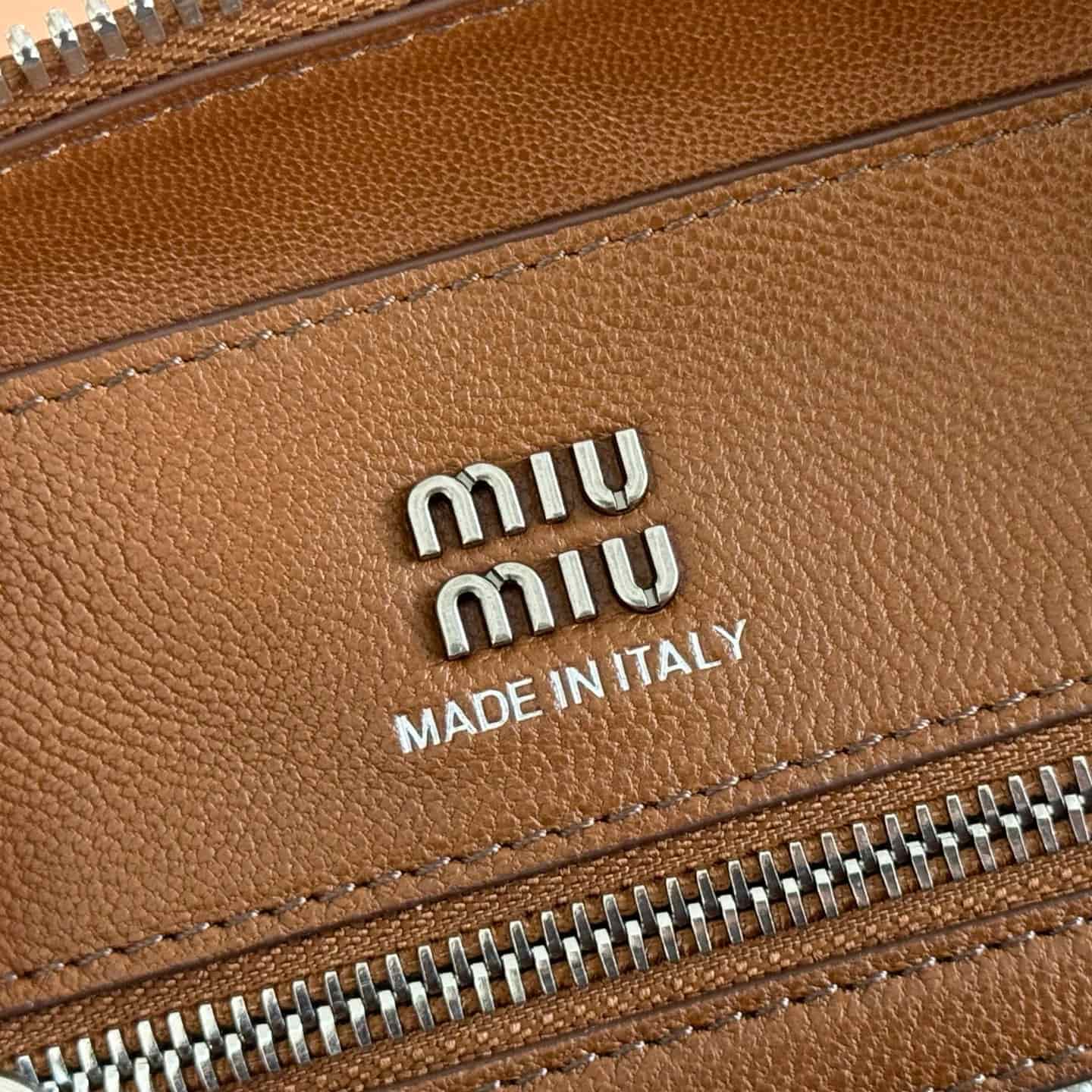 Miu Miu Vivant nappa leather bag Caramel 5BB200  TOP