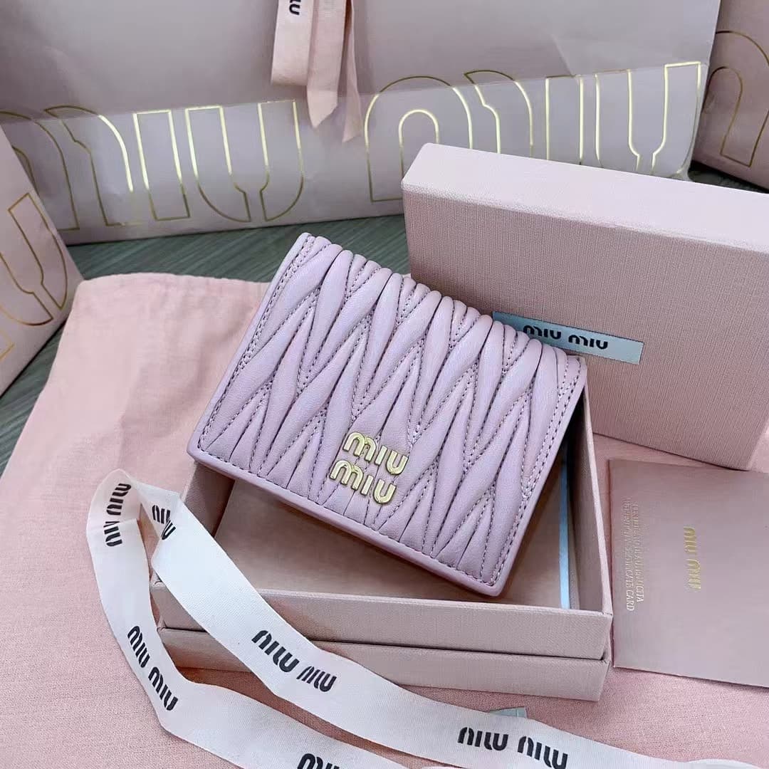 Miu Miu Small matelassé nappa leather wallet High