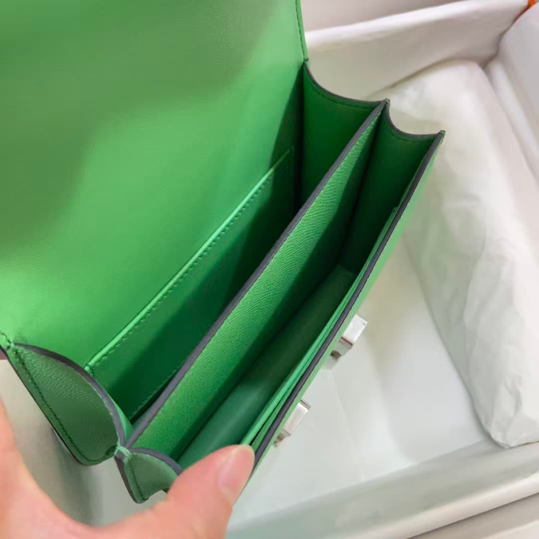Hermes Mini Constance 18cm Epsom Bag Vert Comics WAX Vert Comics High Customizing Style