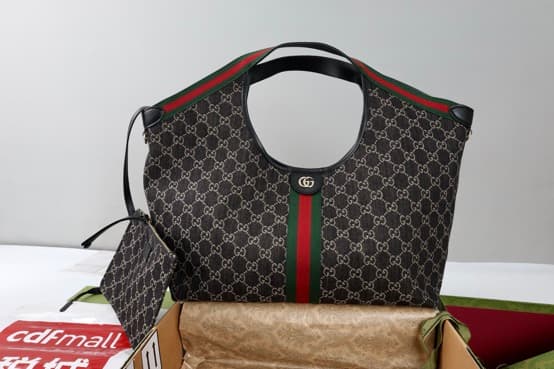 Gucci Giglio large tote bag black GG denim 853971 High