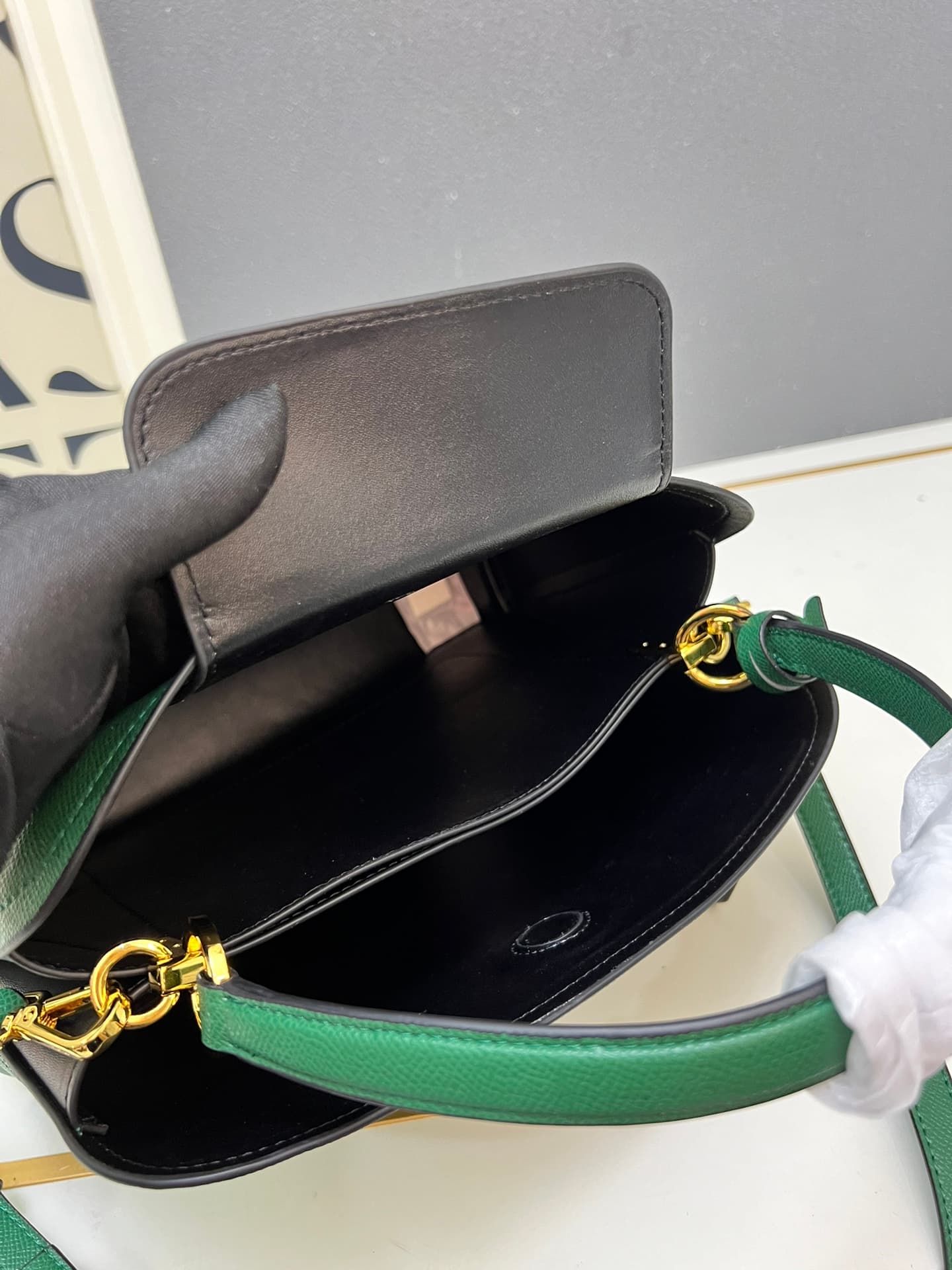 Prada Saffiano Leather Matinée Handbag Green