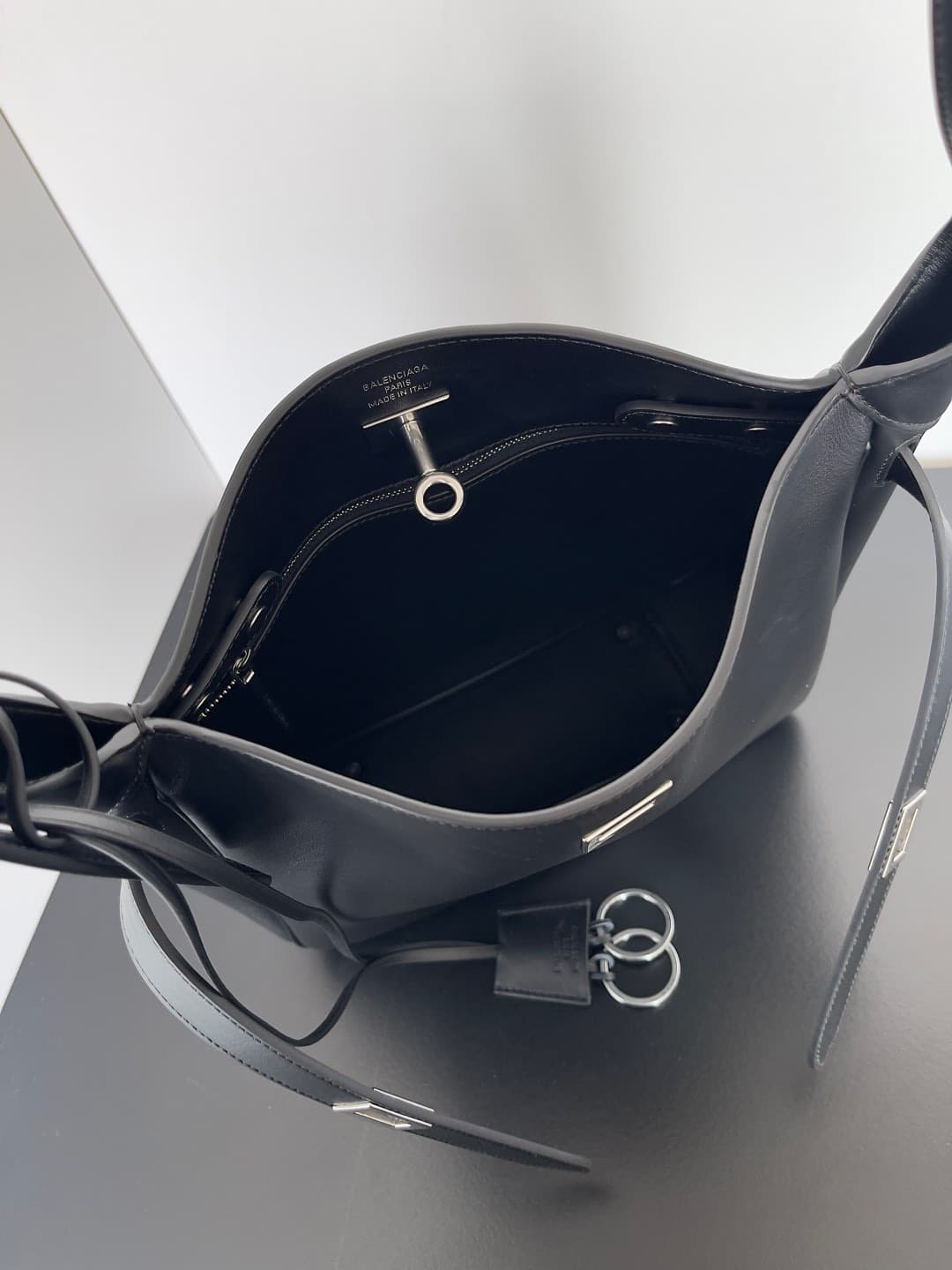 Balenciaga Smooth Calfskin Small Bel Air Hobo Bag in black High