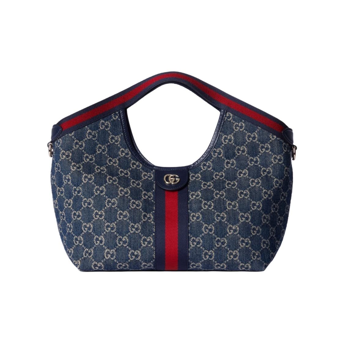 Gucci Giglio small tote bag 860845 blue and white GG denim High