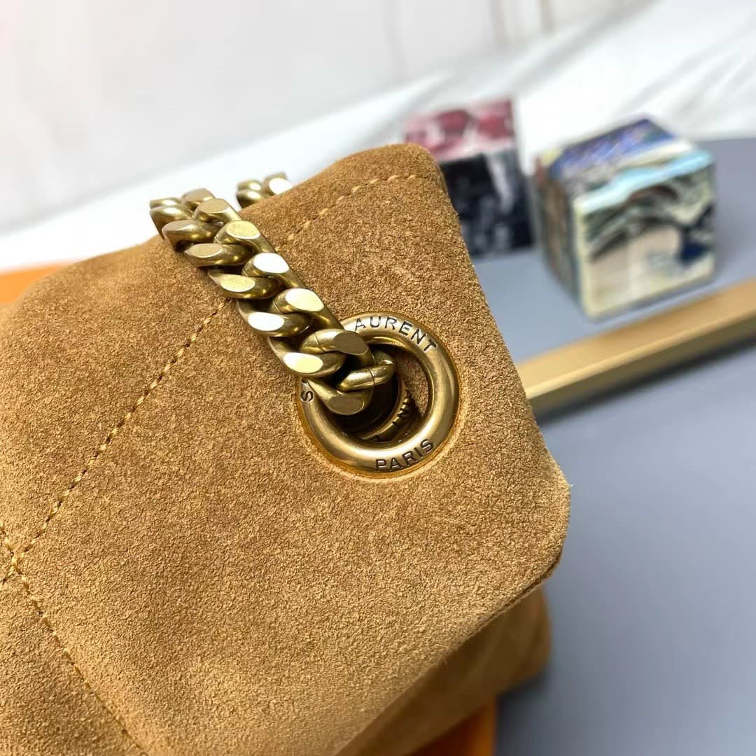 PUFFER SMALL in suede 577476 CINNAMON High