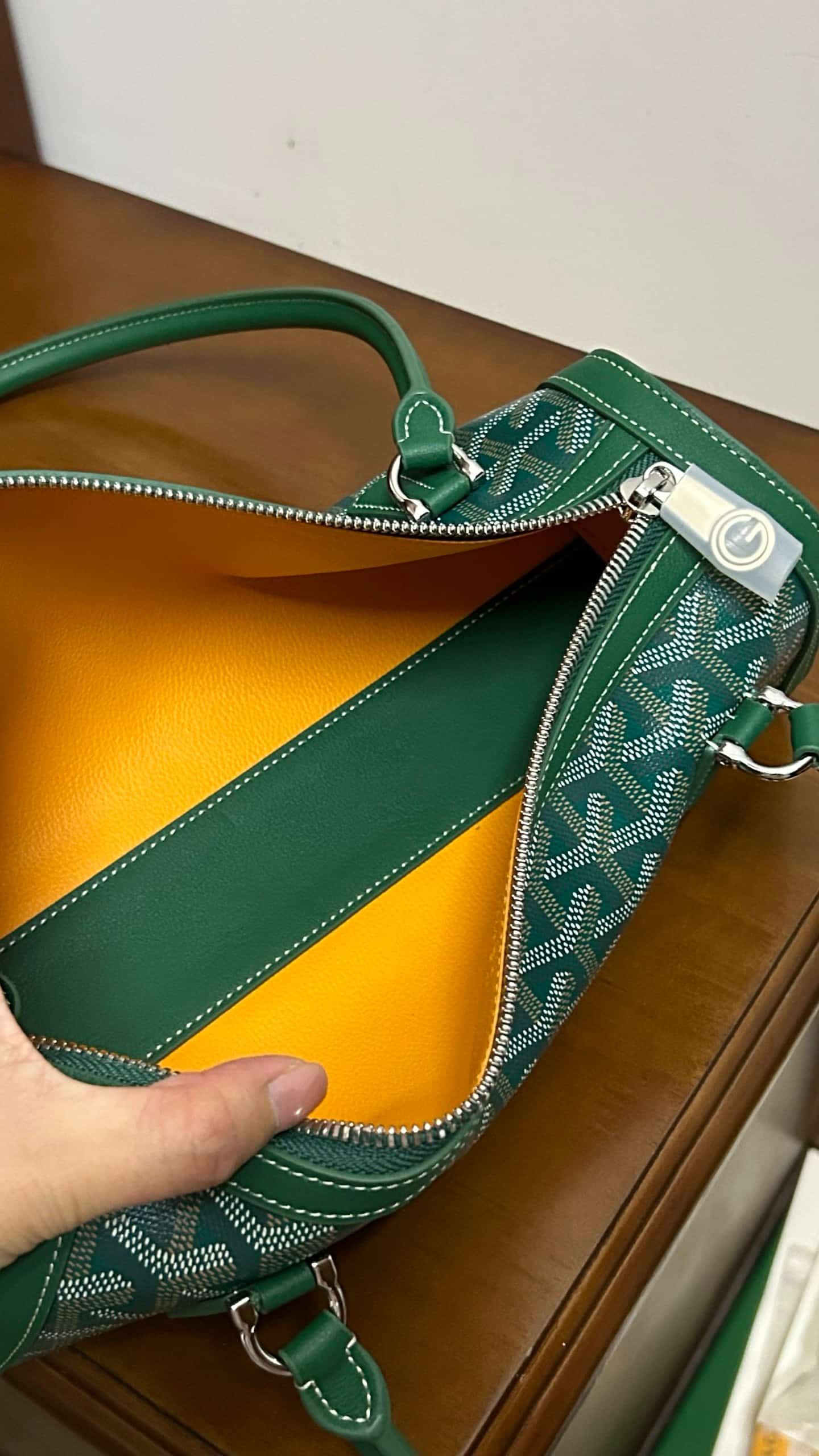 Goyard Bonbonnière Green Goyardine Coated Canvas High