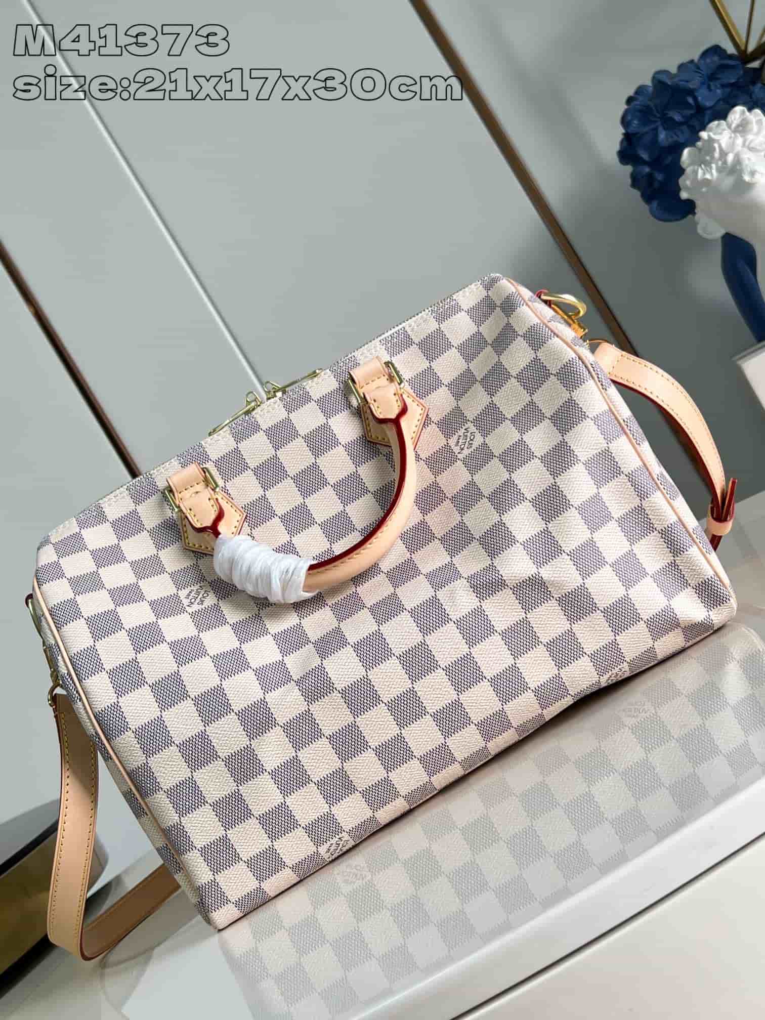 LV Speedy Bandoulière 30 Damier Azur Canvas M41373 High