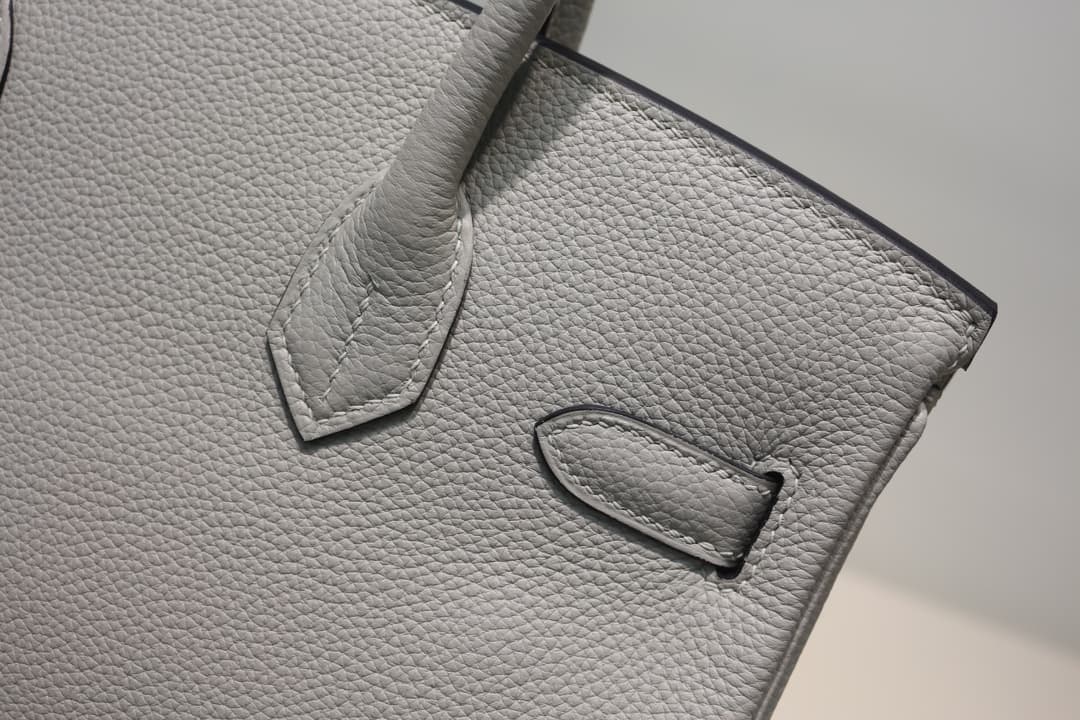 Hermes Birkin 25/30/35cm Bag Togo Leather In Pearl Gray WAX High
