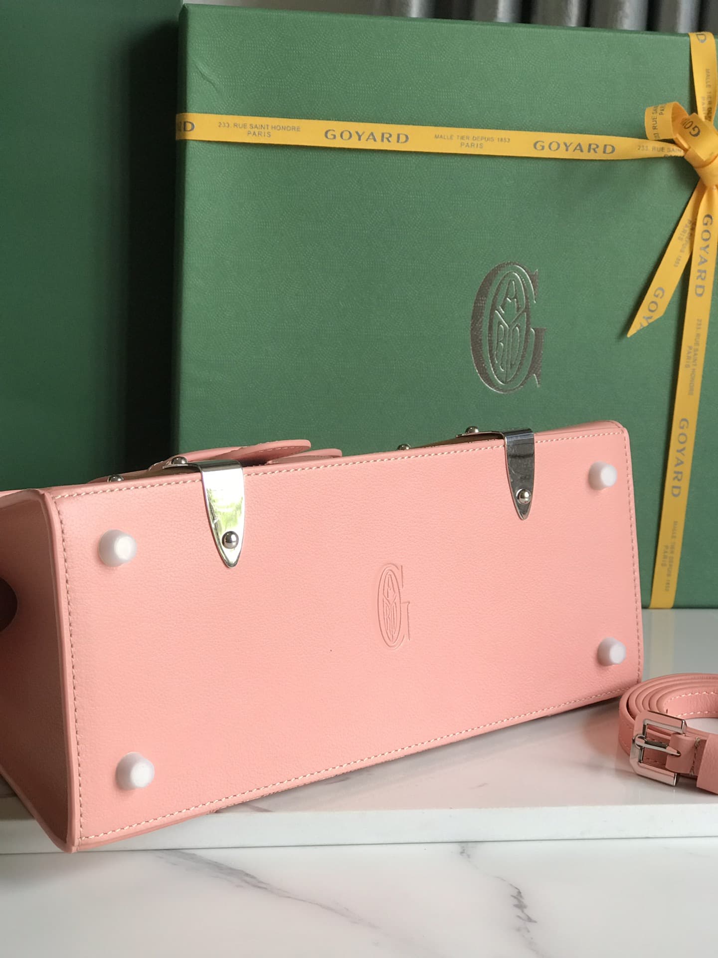 Saïgon PM Bag Goyardine Canvas & Clamecy Cowhide Pink High
