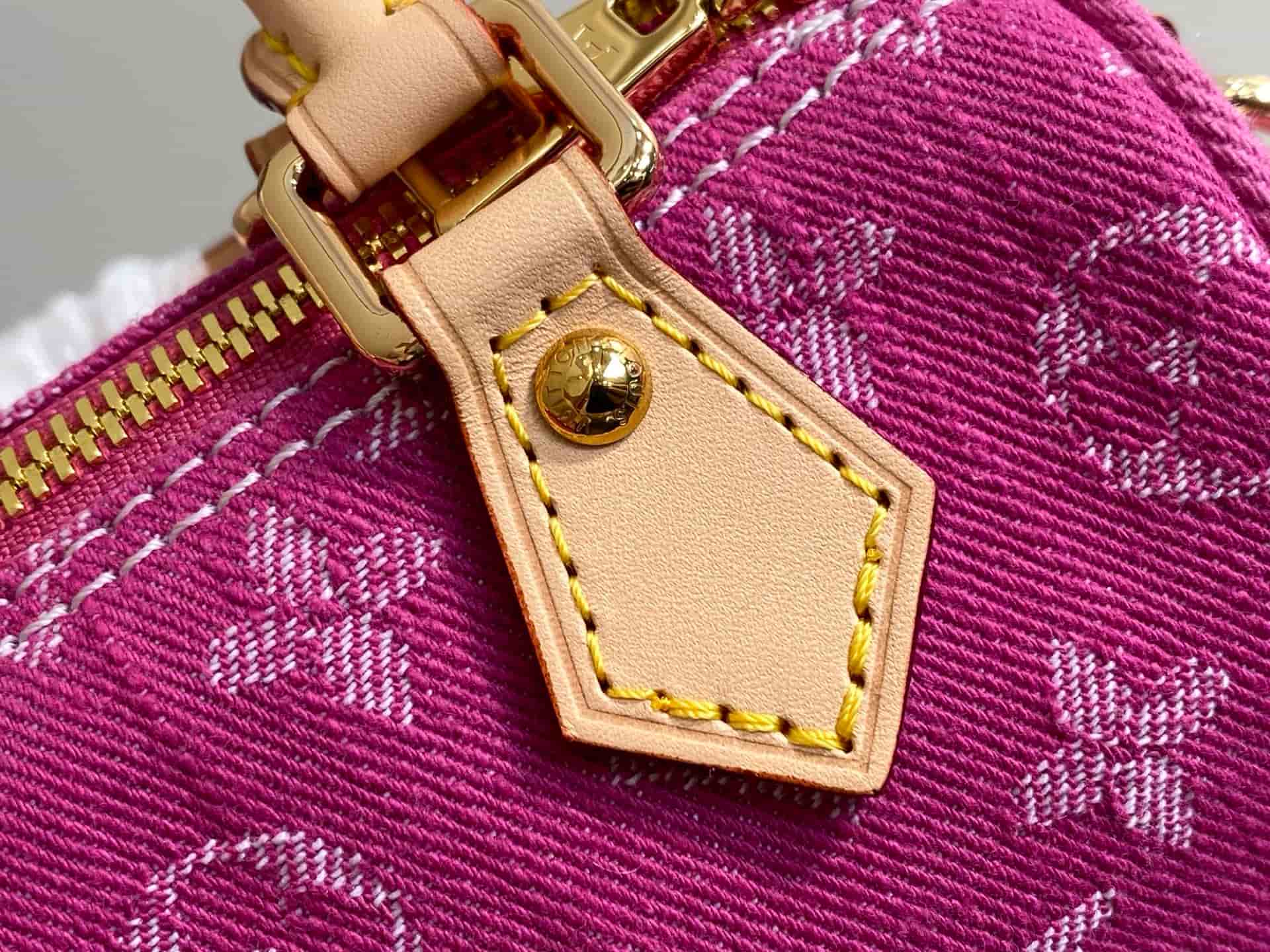 Louis Vuitton Nano Speedy Monogram Fuchsia Denim M27603 High