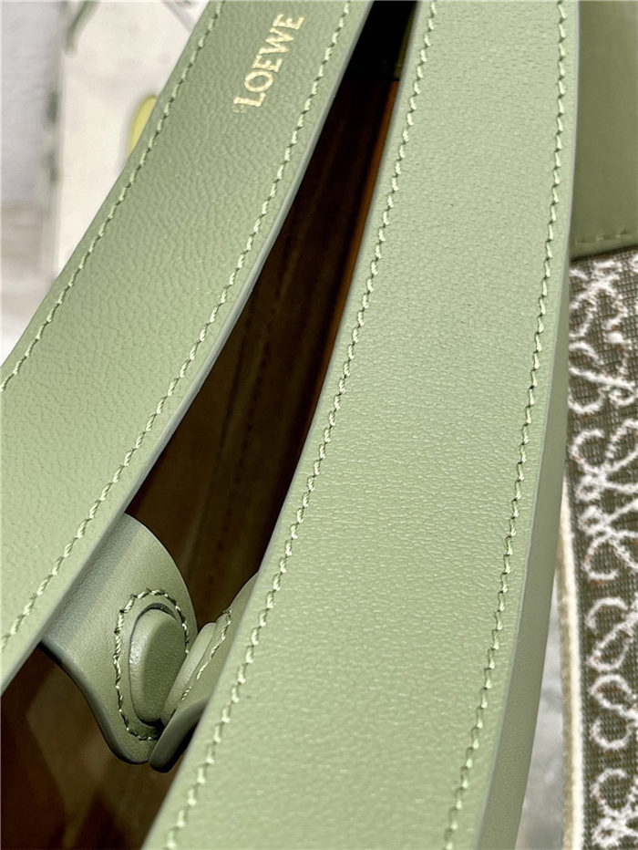Small LOEWE Luna bag in satin calfskin and jacquard Green High