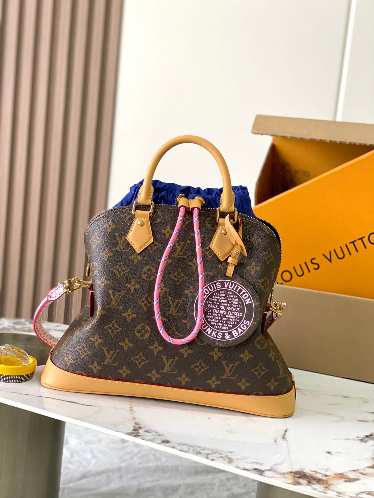 Louis Vuitton Alma MM Monogram Blue Coated canvas M27327 TOP