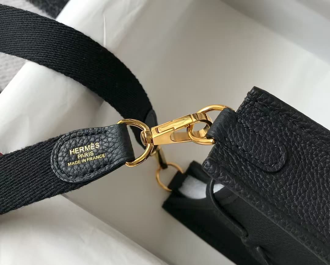 Hermes Evelyne III TPM Mini Bag Togo Leather In Black WAX High