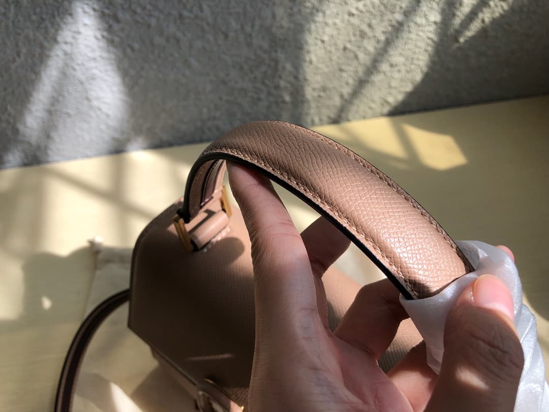 Valentino Small Vsling Handbag In Beige Grainy Calfskin High